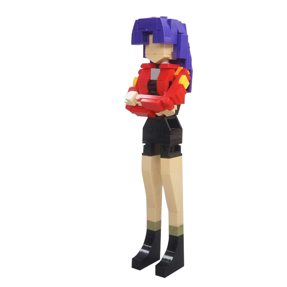 MOC Japanese Animation Misato Katsuragi Figure Building Blocks Model  Misato Katsuragi Bricks Assemble Toys Kids Birthday Gifts