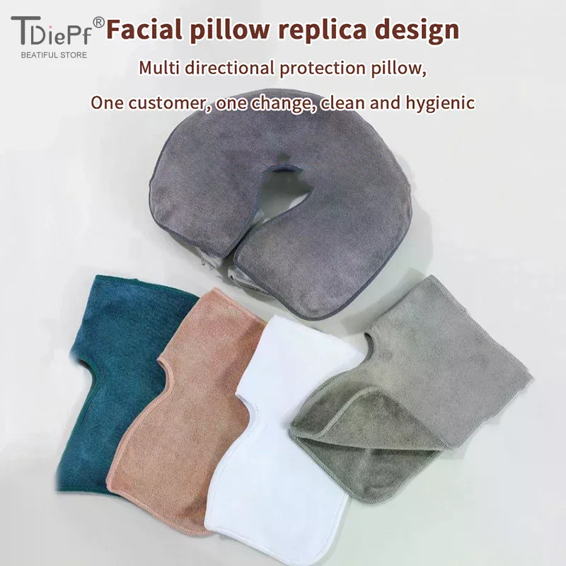 

1 шт., подушечки для головы из микрофибры, полотенца, U-образные чехлы для подушек для лица, утолщенная подушка для подголовника, уход за лицом, красота, спа, массажные принадлежности