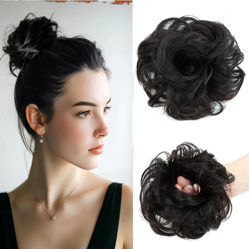 

Гибкий эластичный пучок-шиньон из натуральных человеческих волос, 40 г, кудрявый, для мгновенной укладки, для естественного вида и комфортной носки