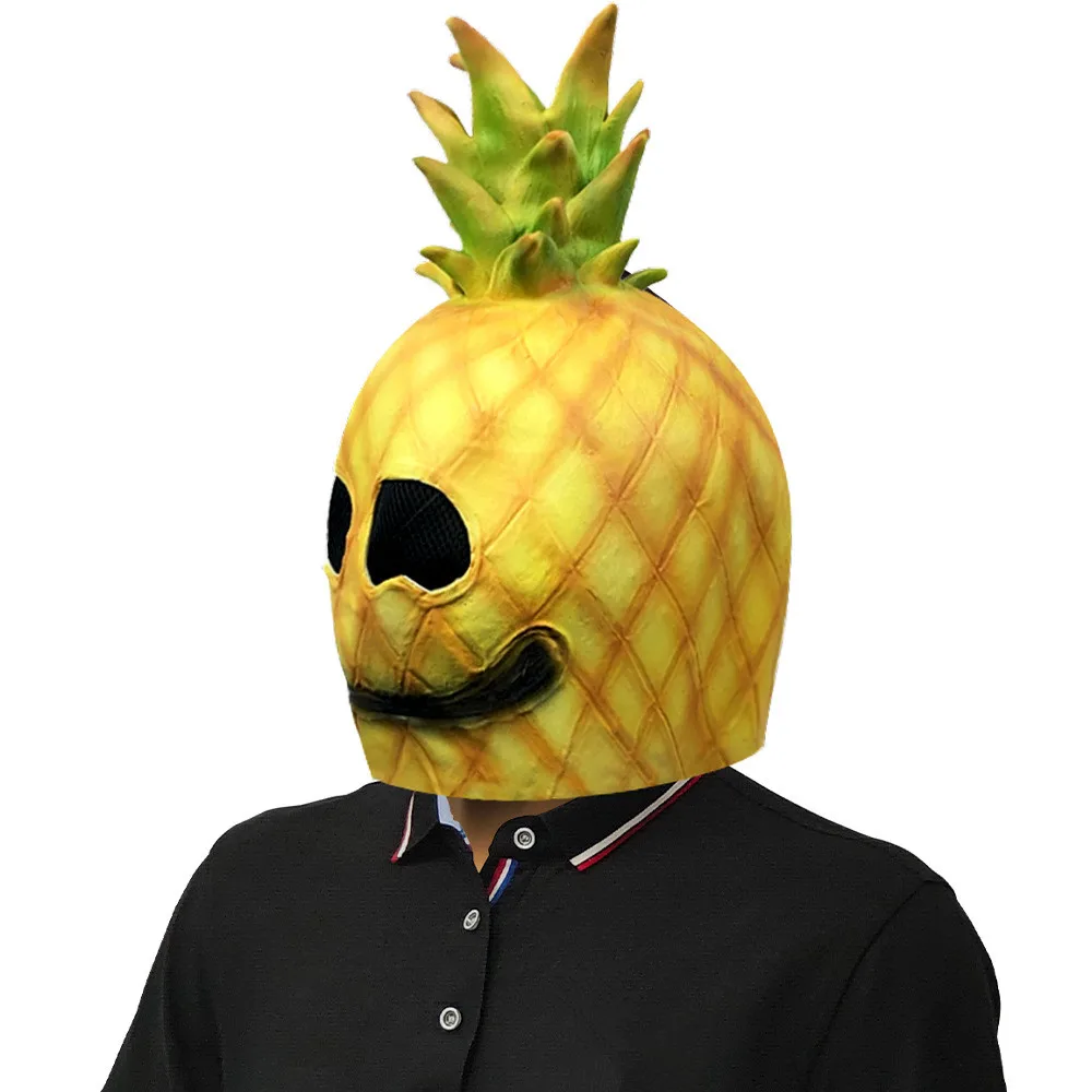 Ananas-Latexmaske Lustige Frucht-Kopfmaske Halloween Ostern Kostümparty Maskerade – Detail 3