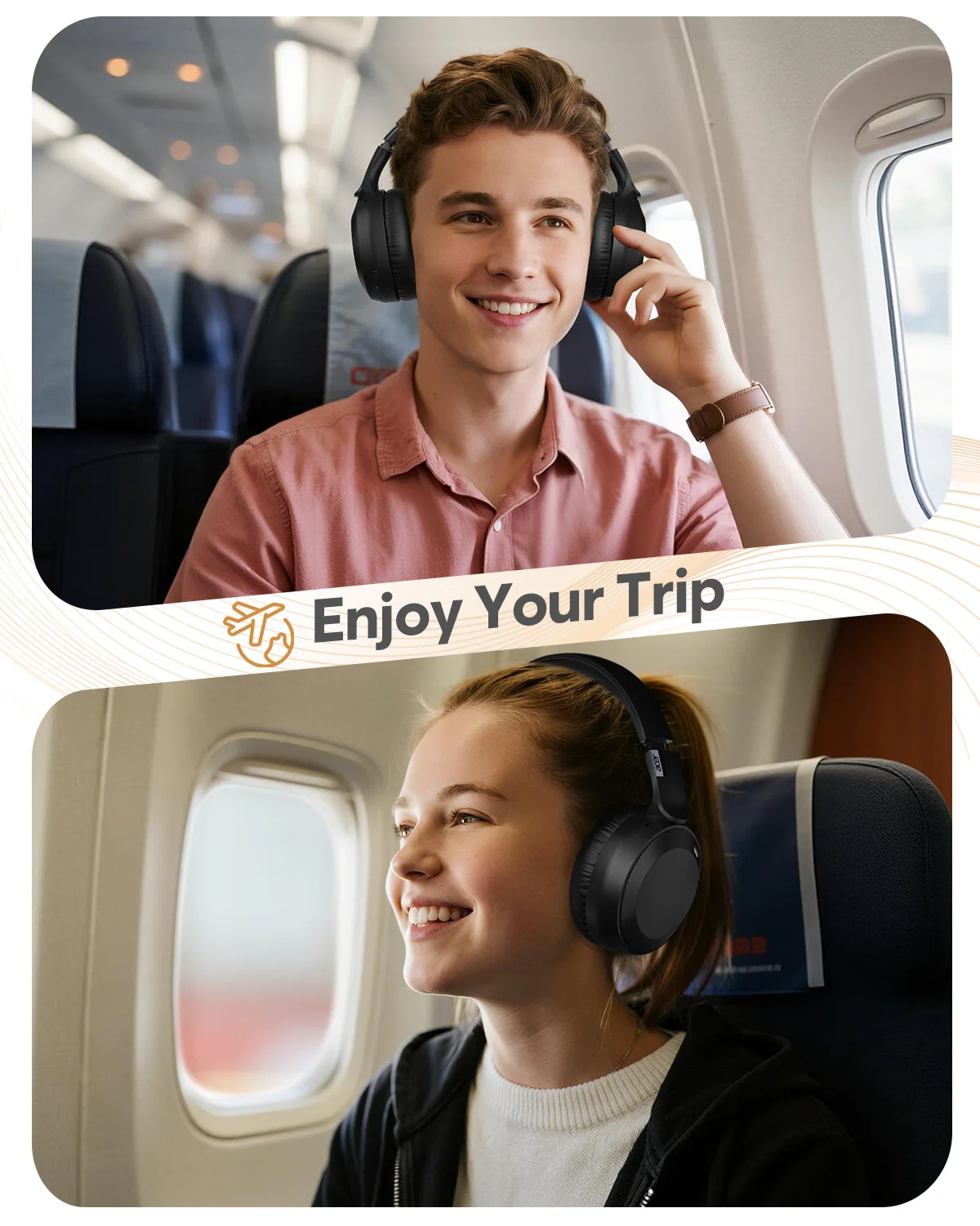 Fones de Ouvido Sem Fio Acer OHR205 Bluetooth 6.0 Dobráveis Over-Ear com Drivers de 40mm e Almofadas de Espuma de Memória para Viagem e Escritório