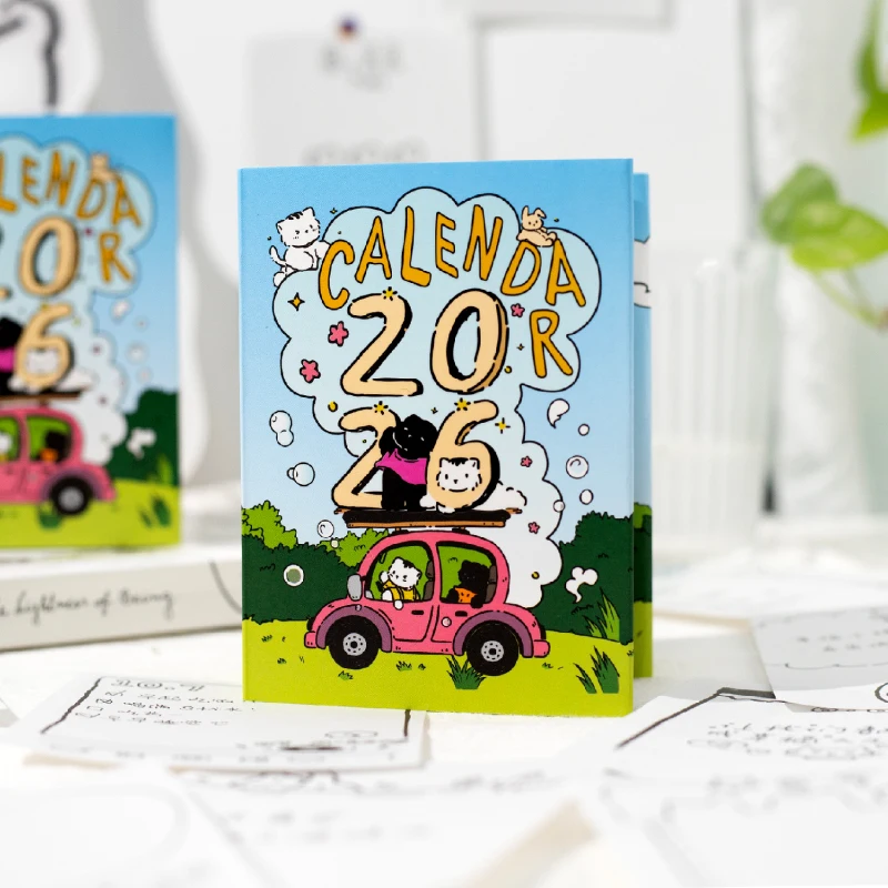 

372 Pages Creative 2026 Calendar Memo Pads Planner Cute 365 Days Calendar for School Office Supplies Stationery Note Pads