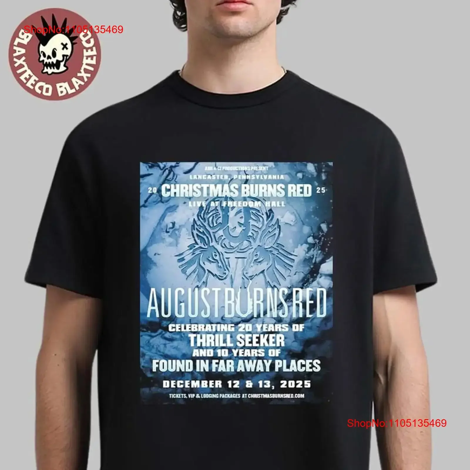 

Футболка August Burns Red Christmas Burn 2025 Dec 12 13 Freedom Hall PA, винтажная стираная универсальная футболка унисекс, стильная графика