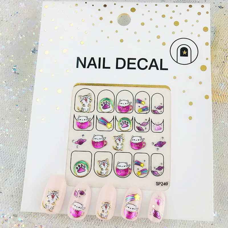 Strass abbronzanti Nail Art Foil Sticker Decalcomanie Paillettes 3D Glitter olografici Fiocco Paillettes Specchio Glitter Effetto Decorazioni