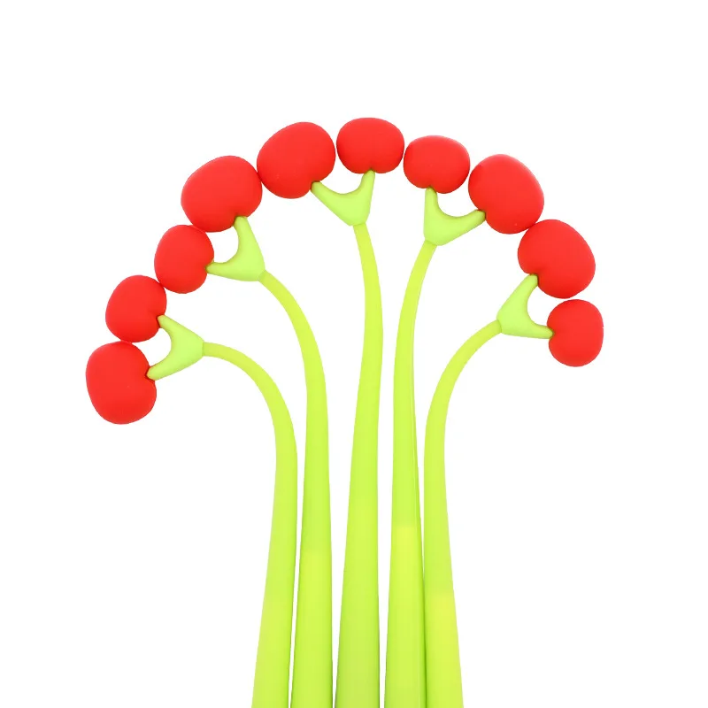 

48PCS Cute Cherry Styling Pen Neutral Pen 0 Refill Student Supplies Office Signature Pen