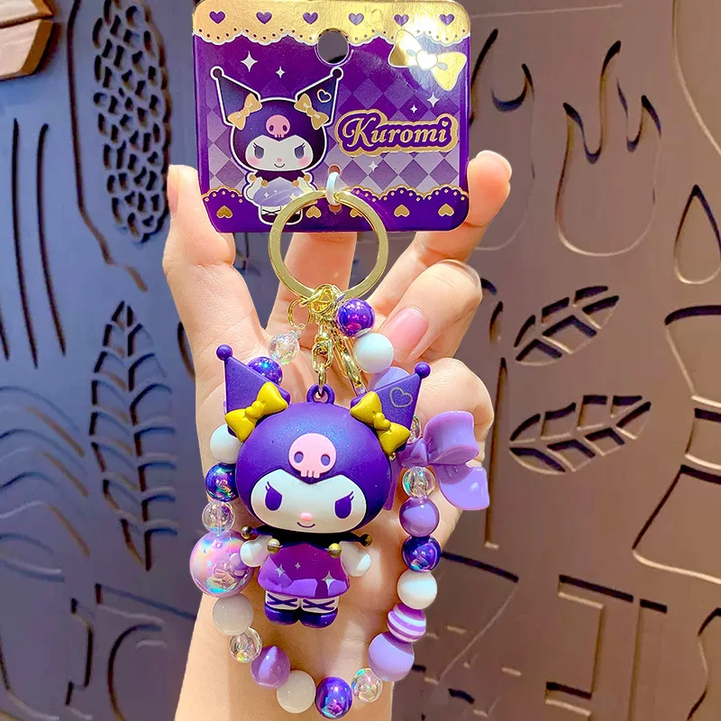 Yk2 Sanrio Kawaii Schlüsselanhänger Niedliche Kuromi Zubehör Perlen Schlüsselanhänger für Mädchen Rucksack Anhänger Telefon Dekorieren Zubehör Geschenke