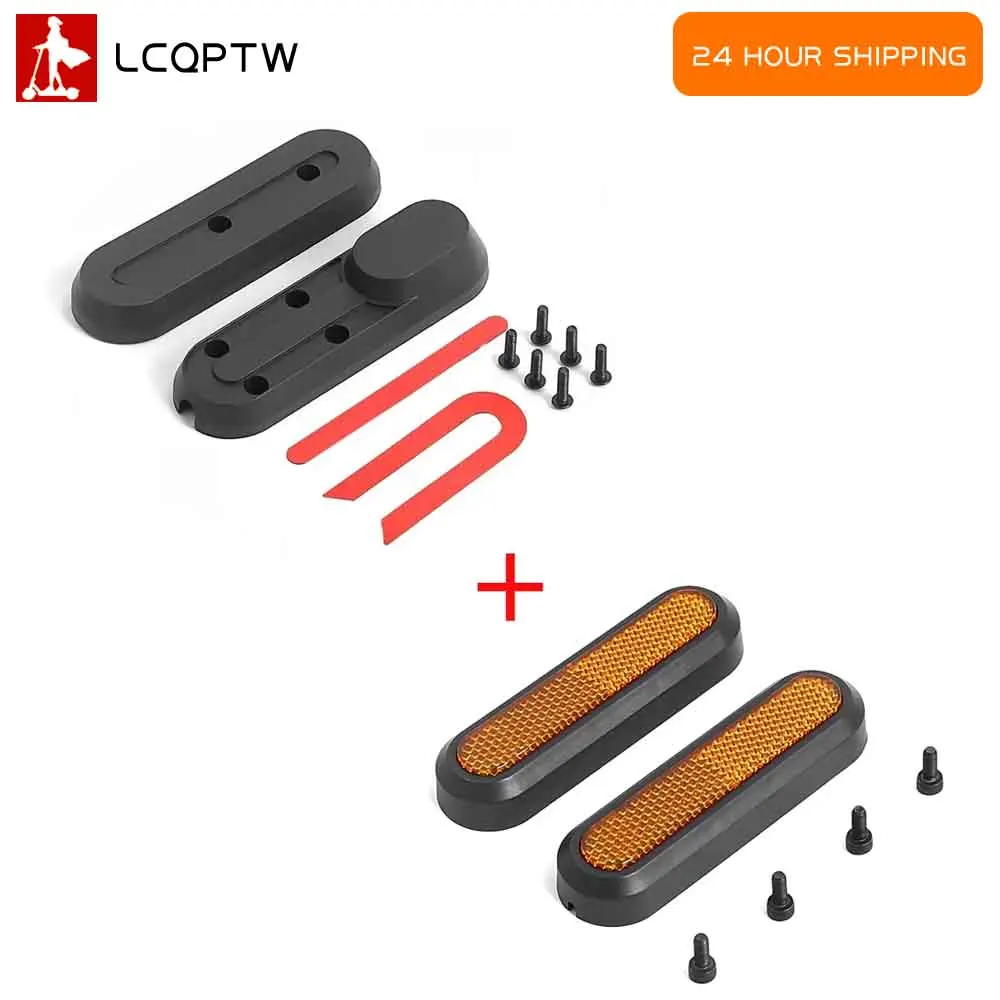 For Xiaomi Mi 4 Electric Scooter Rear Wheel Cover Hub Cap Front Fork Side Reflective Stickers Protect Shell Reflector Parts ﻿