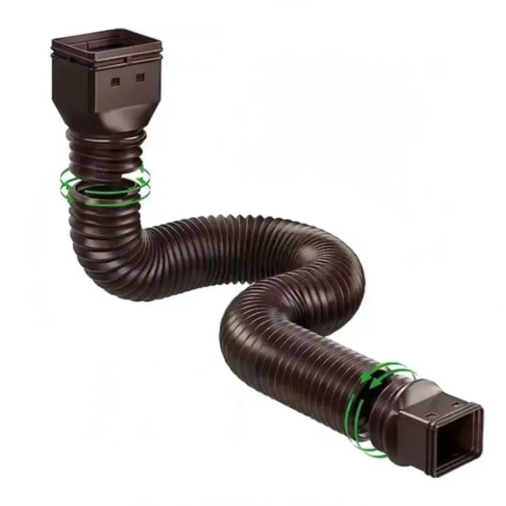 Adjustable HDPE Plastic Square Downpipe Rain Gutter Hose For Residential Building Exterior Water Management