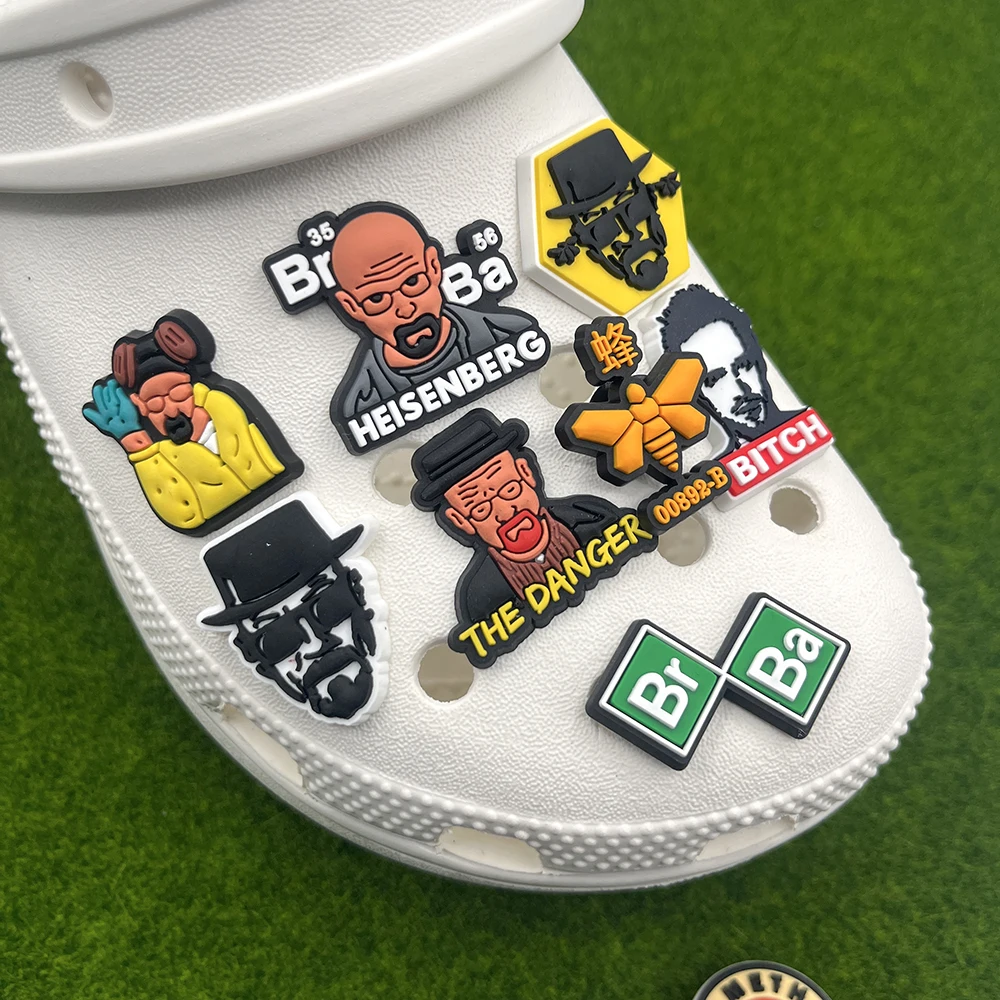 Hot TV Series Breaking Bad Shoe Charms Shoes Decorations Accessories for Clogs Sandals Garden PVC Shoe Buckle Unisex Party Gifts