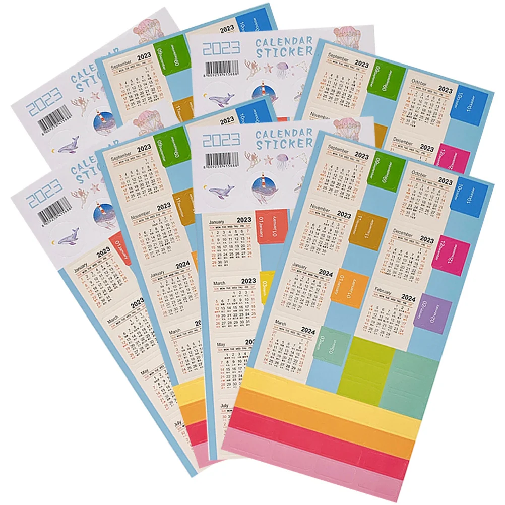 16 vellen kalenderindexstickers multifunctionele huishoudelijke planner tabbladen draagbare boektabbladen kleurrijke maandelijkse markers kantoor