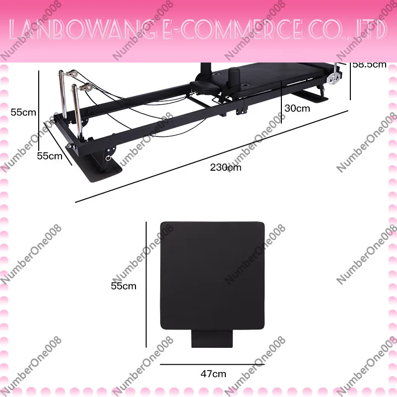 Foldable Pilates Reformer Bed Home Use Long Frame Latex Spring Dual Resistance Yoga Pilates Equipment with Jump Board
