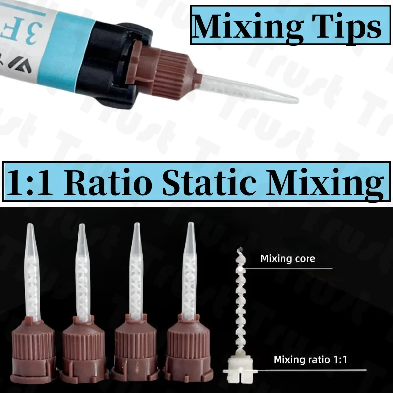 

Dental HP Temporary Impression Mixing Tips Brown With X-Fine Intra Oral Tips Cement Marterials Tools 1:1 Mix