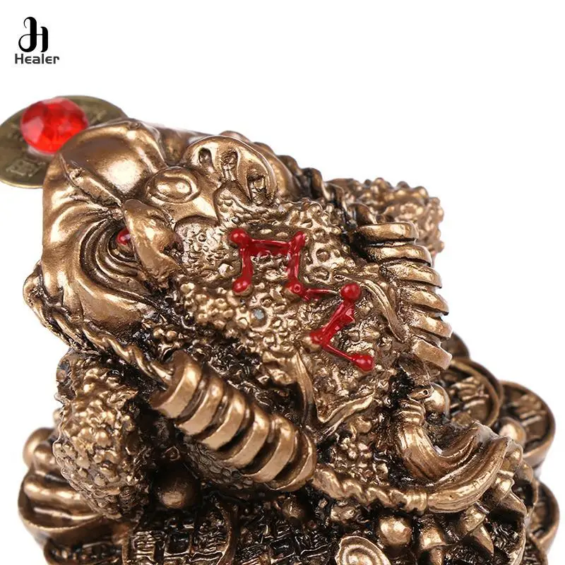 Feng Shui Toad Money LUCKY Fortune Wealth Chinese Golden Frog Toad Coin Home Office Decoration Lucky Gifts Tabletop Ornaments