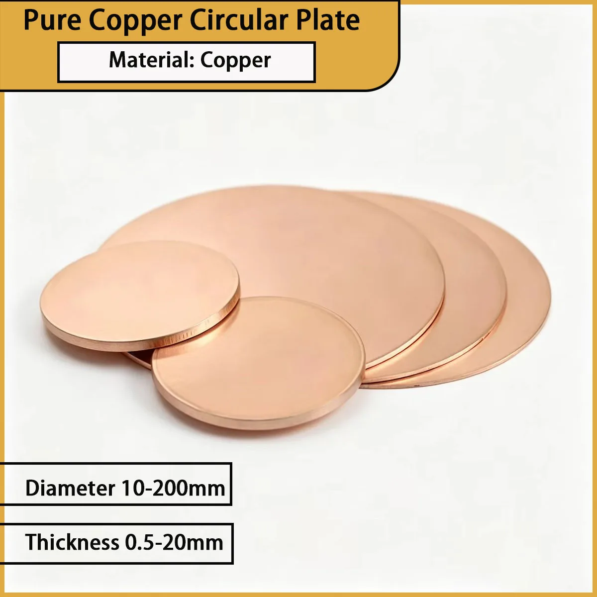 10-200mm diameter pure copper circular plate used for electronic components, instrument gaskets, etc