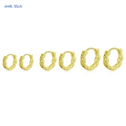 MHS.SUN Irregular Hollow Pattern Round Hoop Earrings for Women Girls Minimalist Gold Color Ear Buckle Piercing Earring Jewelry