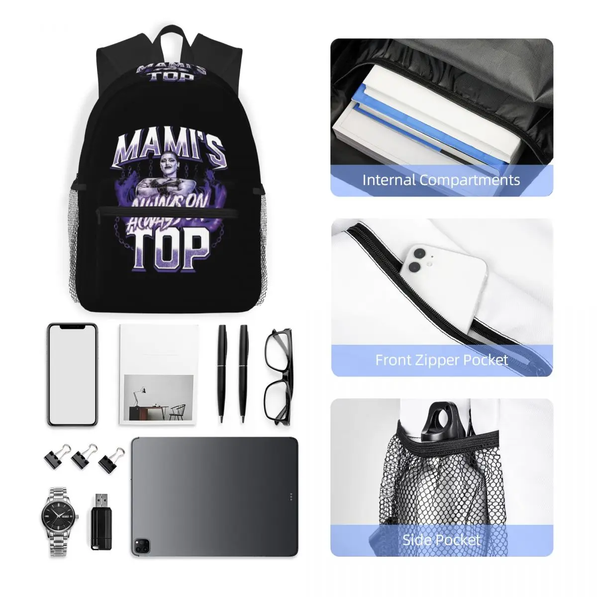 Plecak szkolny Rhea Ripley dla studentów, plecak turystyczny, plecak podróżny, plecak na co dzień dla kobiet i mężczyzn, modny plecak na książki, torby na ramię.