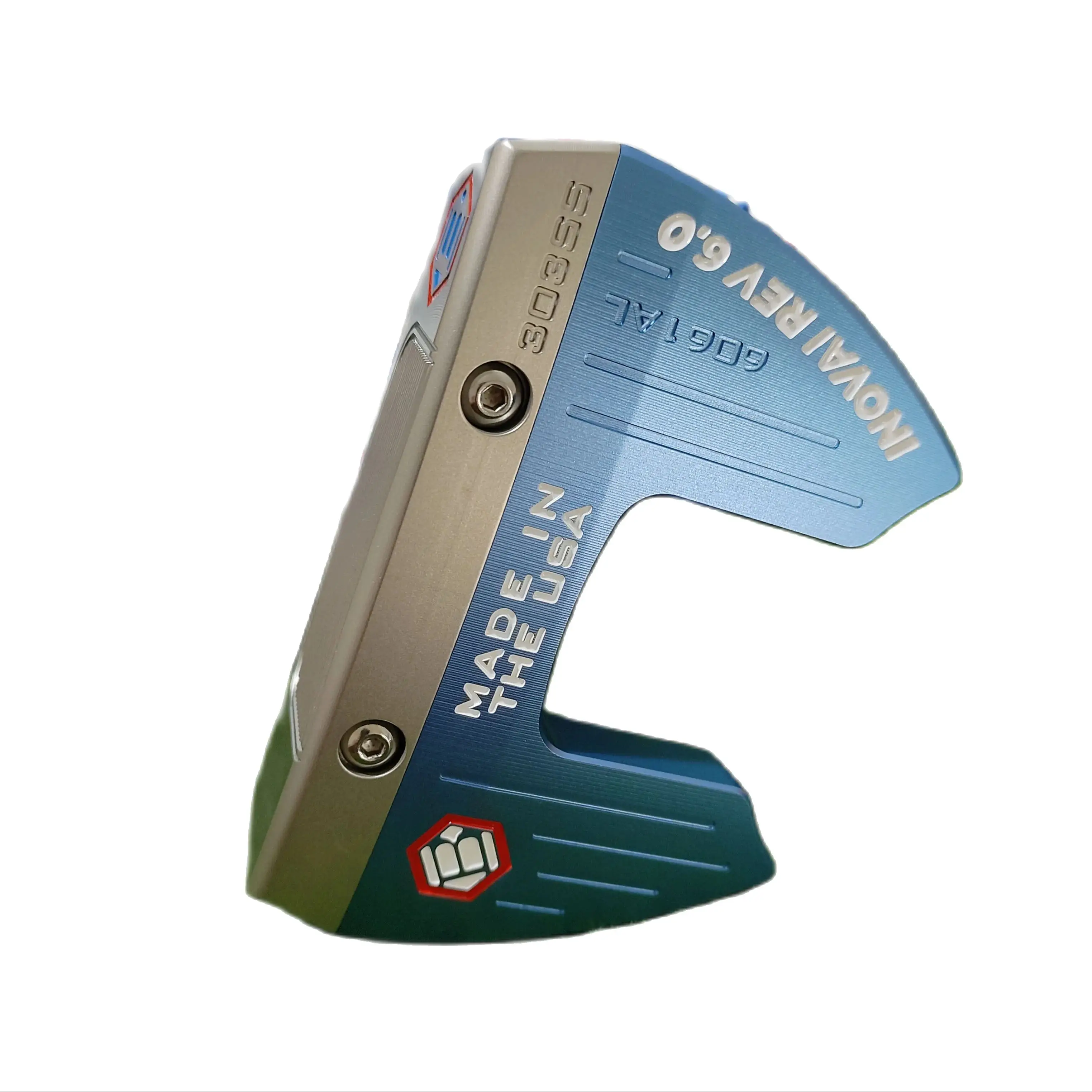 Masked Hero Golf Putter Blue INOVAI REV 6.0 303SS High-grade Carbon Steel Material Bull horn design includes Putter Head Cover