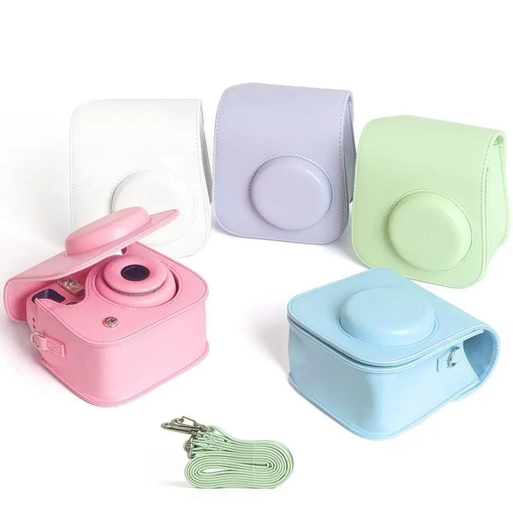 with Shoulder Strap Instant Camera Case PU Leather Anti Scratch Protective Cover Shockproof Soft for Fujifilm Instax mini SE/7+