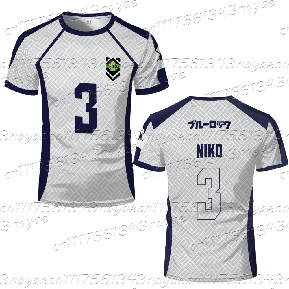 Blue Lock Anime Fußballtrikot Nagi Seishiro Mikage Reo Gagamaru Yukimiya Tsurugi Nummern-Print Cosplay T-Shirt Unisex für Erwachsene und Kinder – Detail 6