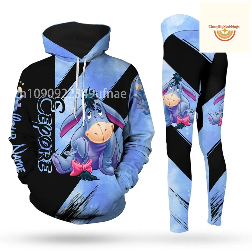 

2025 3D Hoodie Women's Hoodie Set Yoga Pants Sweatpants Womens Disney Yoga Hoodie Leggings Fashion Tracksuit