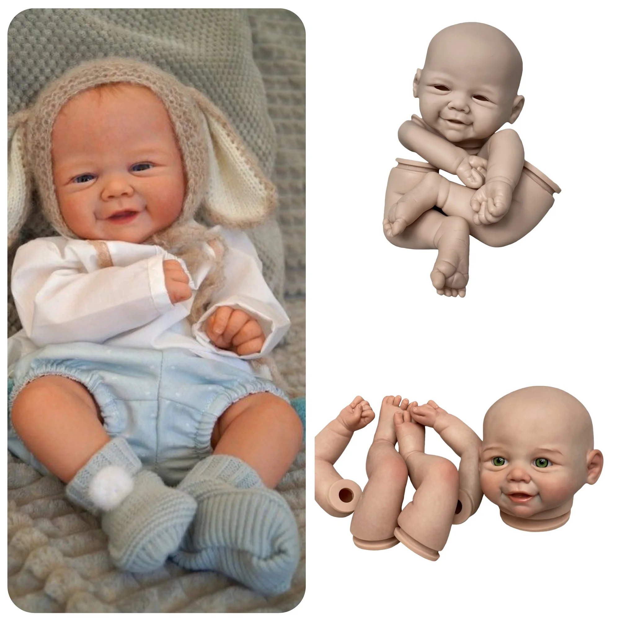 45cm Vivienne Kit Reborn Unassembled DIY Newborn Doll Kits Handmade 3D Painted/Unpainted Lifelike Bebe Reborn Kits Sin Pintar