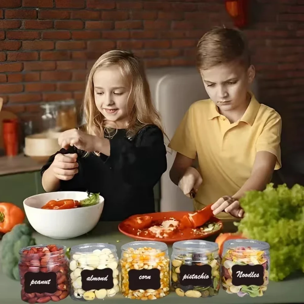 برطمانات تخزين 20 × 250 مللي مع أغطية علبة مستديرة شفافة برطمان مستحضرات تجميل بلاستيكي فارغ حاويات تخزين المواد الغذائية مستلزمات المطبخ للسفر