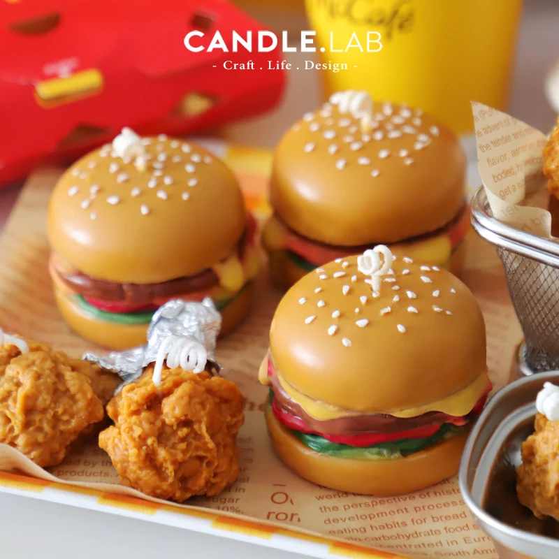 

3D Hamburger Simulation Silicone Mold for Scented Candle Aroma Stone Plaster Dessert Cake Ornaments Resin Clay Food Simulation