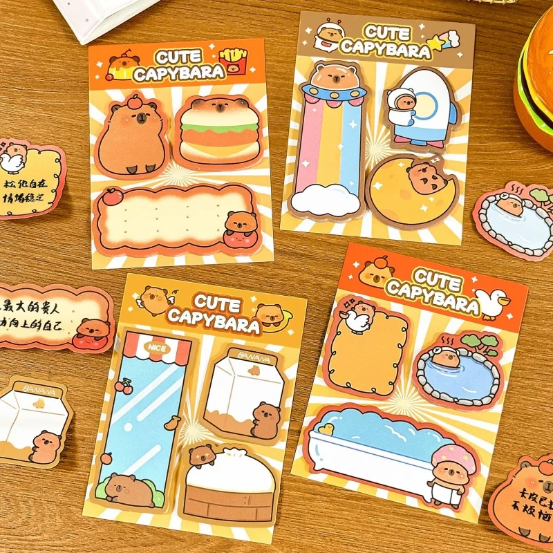 48pcs/lot Kawaii Capybara Memo Pad Cute N Times Stationery Label Notepad Bookmark Post School Supplies