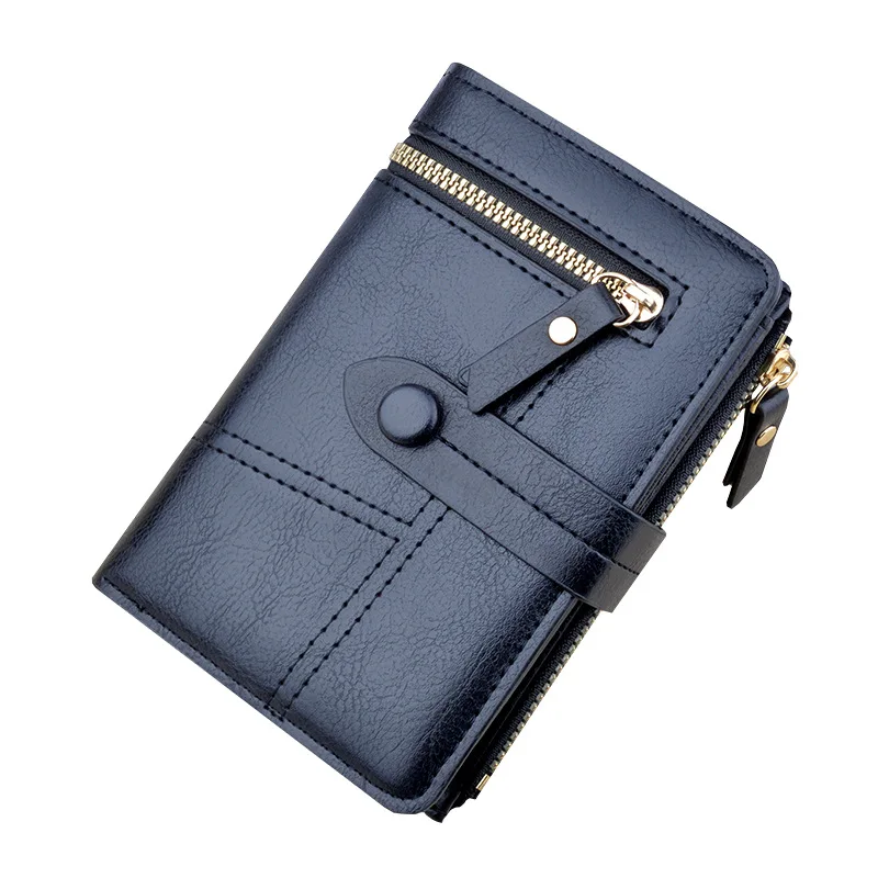 

Wallet women's short multi slot card bag women's buckle zipper coin purse fashion wallet can hold driver's license