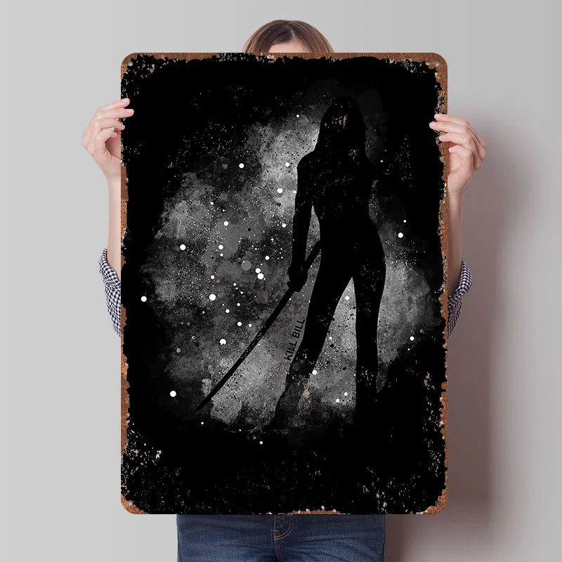 Kill Bill Poster Customized Wall Art Vintage Metal Signs Retro Tin Plaque for Man Cave Desk Decor Bedroom Decoration Room Home