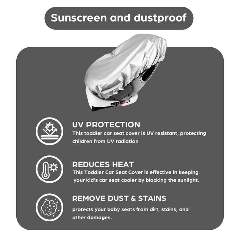 UPF50+ Baby Car Seat Sun Shade Cover - 99% UV Block & Heat Protector with Dual-Directional Installation, Breathable Mesh & Easy