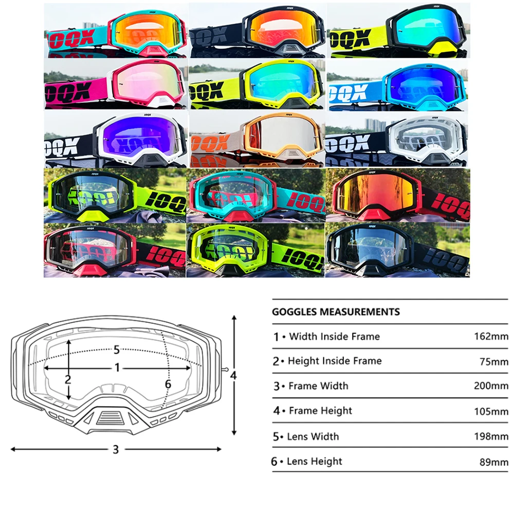 IOQX NEW Mtb Motorcycle Goggles Motocross Racing Goggles Glasses Man Glasses Motorcycle Glasses Motocross Goggle Glasses Cycling