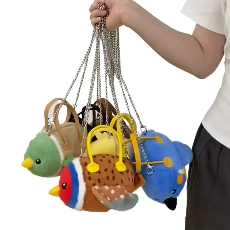 

1Pcs Bird Plush Shoulder Bag soft Women Fashion backpack Kawaii Lifelike animal Stuffed Crossbody Bag Parrot Plushie Handbag