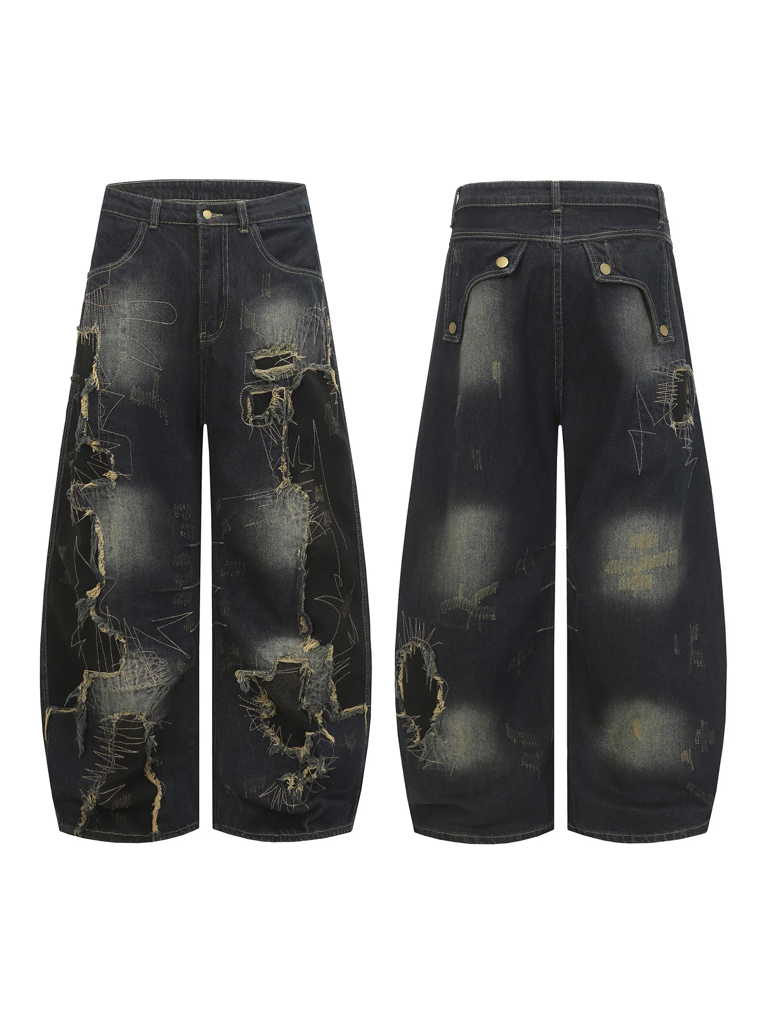 Calças Jeans Largas de Cintura Alta, Estilo Americano, para Jovens, Moda Casual, Unissex, Modelo EX Heavyweight
