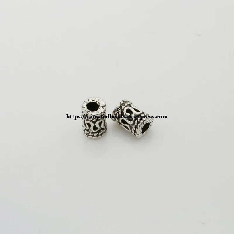 (50Pcs / Lot !) Zinc Alloy Tibetan Antique Silver European Charm Spacer Beads For Jewelry Making Size 6x4mm HA5247B