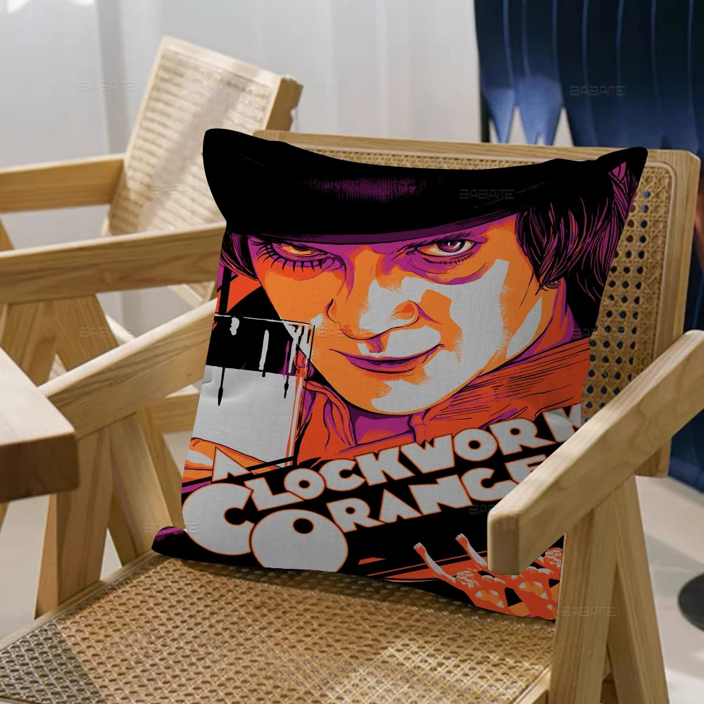 A Clockwork Orange Maple Design Cushion Cover Happy Autumn Harvest Decor Holiday Decorati Pillow Cover