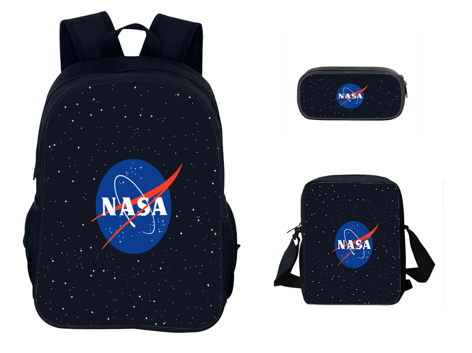 

Kids Lightweight School Bookbag Set 3 Pieces N-NASA Backpack with Shoulder Bag Pencil Case Waterproof Daypack for Student