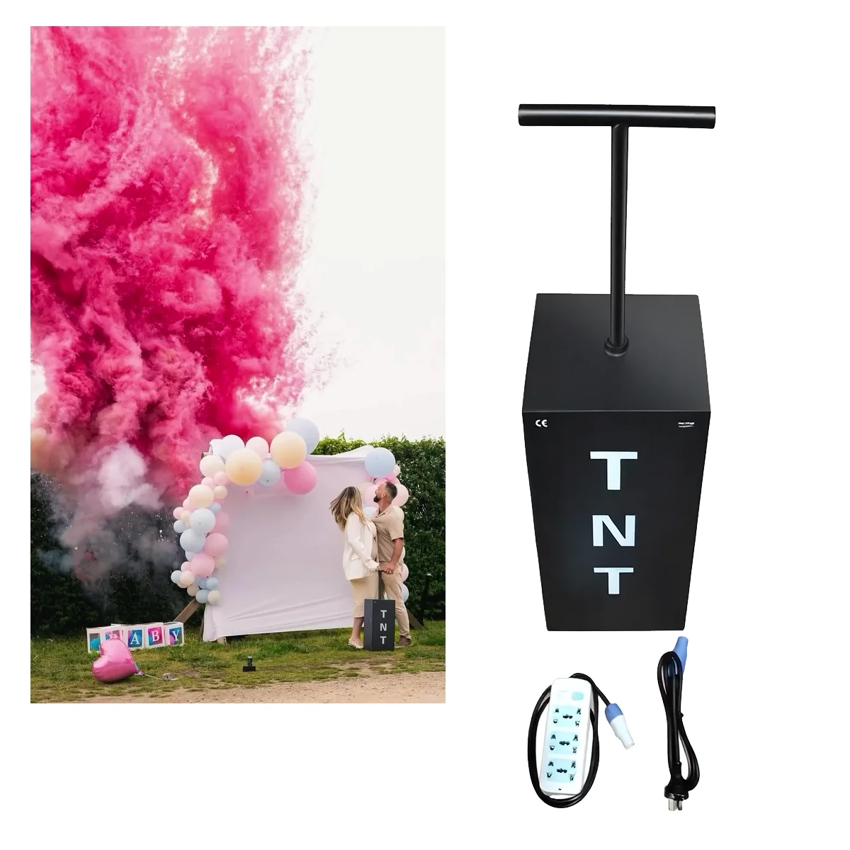 Confetti Cannon Tube - Electric Gender Reveal Smoke Blaster TNT