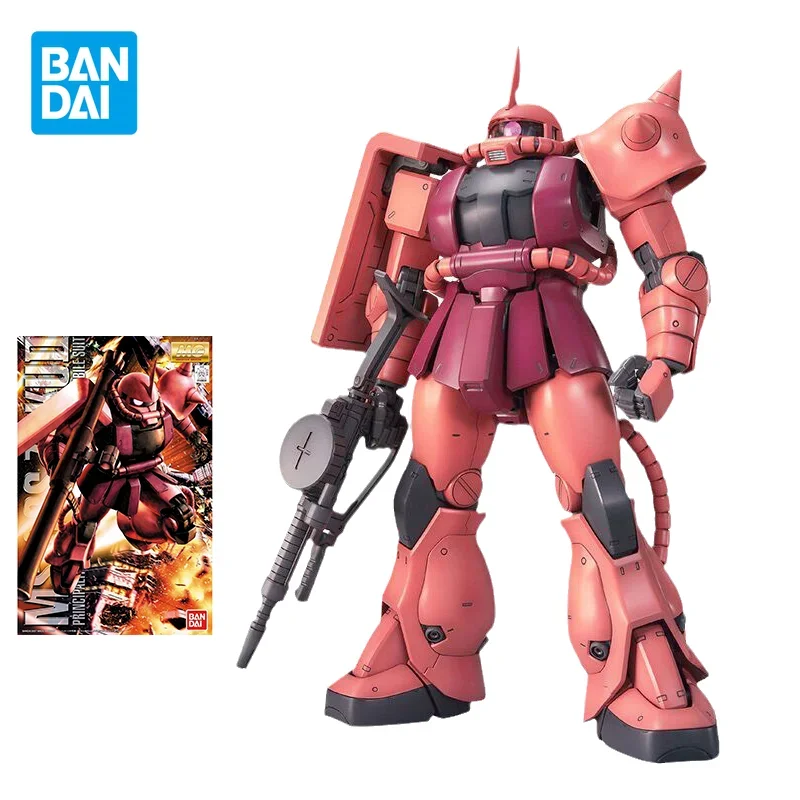 

Bandai Gundam MG 1/100 MS-06S CHAR S ZAKU Ver2.0 Anime Action Figures Collectible Ornaments Assembly Model Toys Gifts for Kids