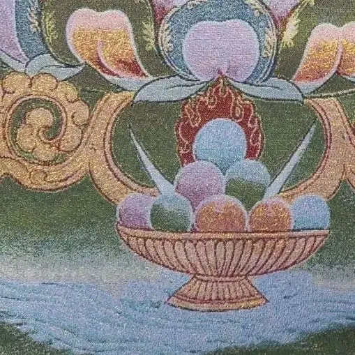 Thangka Embroidery Tibetan Buddhism silk Embroidery brocade Nepal Skull Vajra  Master Buddha Buddha Thangka Worship Hall
