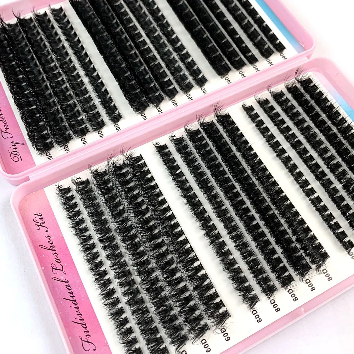 UMIRYAO 200D-60D libro per ciglia ciglia finte a grappolo singolo 500 pezzi ciglia spesse e soffici ciglia sottili 0,07 mm 10-18 mm di lunghezza mista