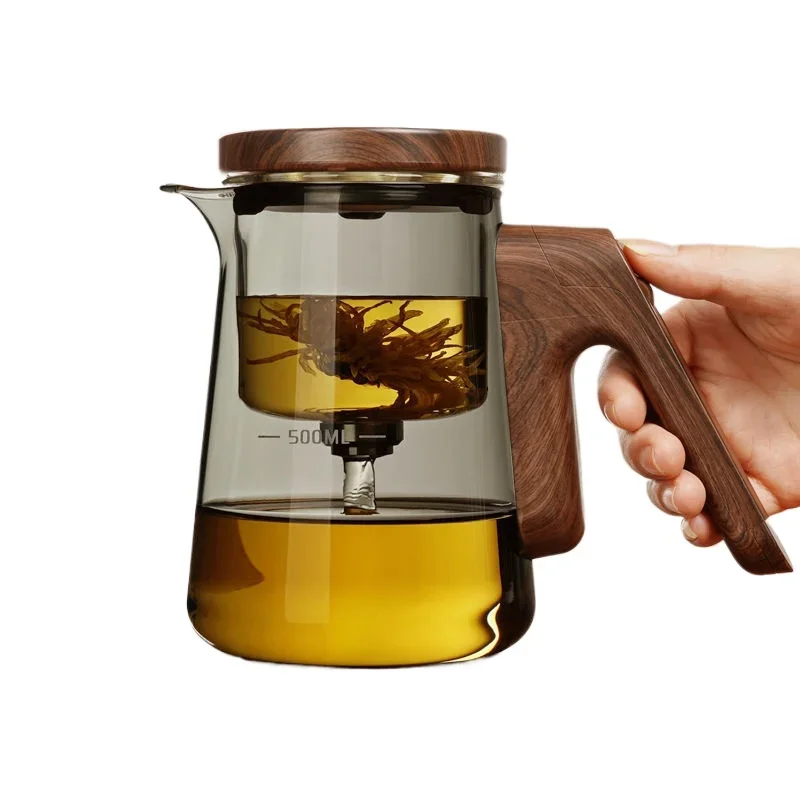 

Rod-free glass liner Elegant cup Brewing teapot Magnetic attraction One-click filtering tea