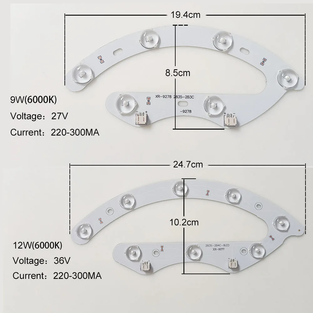 LED block with optical lens white light LED module 6000K 6500K light source be used in ceiling lamp etc Horsesh board 9W 12W/pcs