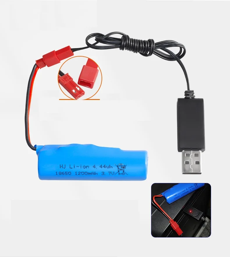 SM/JST/XH2.54 plug 3.7V 1200mAh 18650 Li-ion Battery/USB For R/C Stunt Dump Car/RC Twist- Desert Cars R/C Climbing cars RC boats