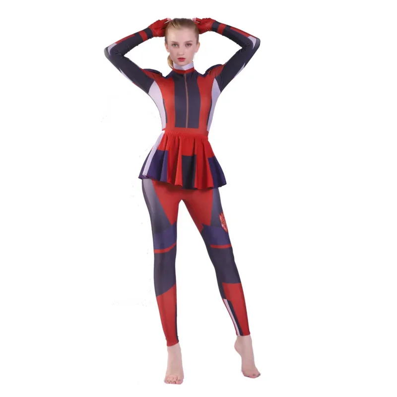 الكبار الاطفال أحفاد 3 مال إيفي تأثيري دنة زي Zentai ارتداءها دعوى Jumpkits حفلة الهالوين النساء زي OI6003