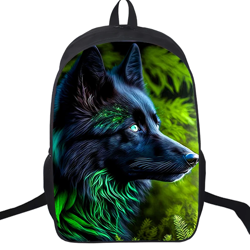 Bookbag Galaxy grande capacidade para adolescente, lobo, leão, mochila escolar, mochila para menina, menino, crianças, animal, tigre, estudante, viagem