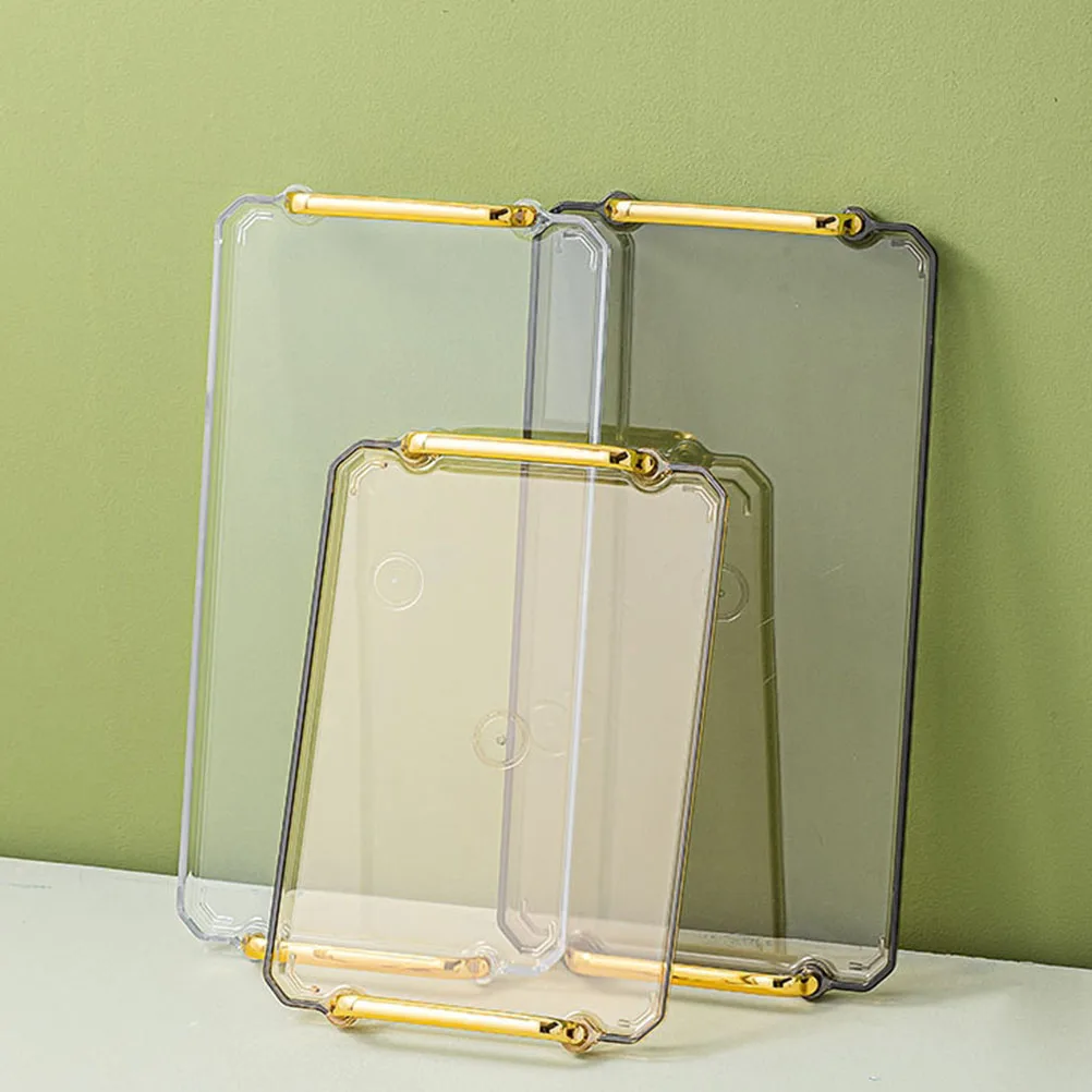 

Nordic Plastic Double Handles Tray Rectangular Desktop Dessert Storage Tray Cosmetics Jewelry Organizer Sundries Holder