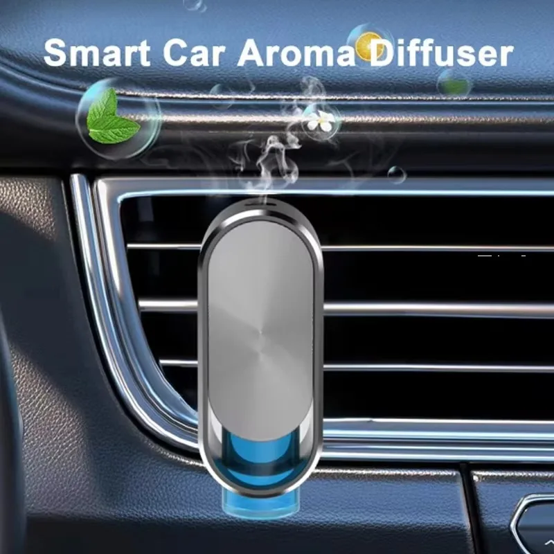 Luxury Smart Car Perfume Diffuser 120mAh Universal Vent Clip Air Freshener Solid Natural Evaporation Vibration Sensor