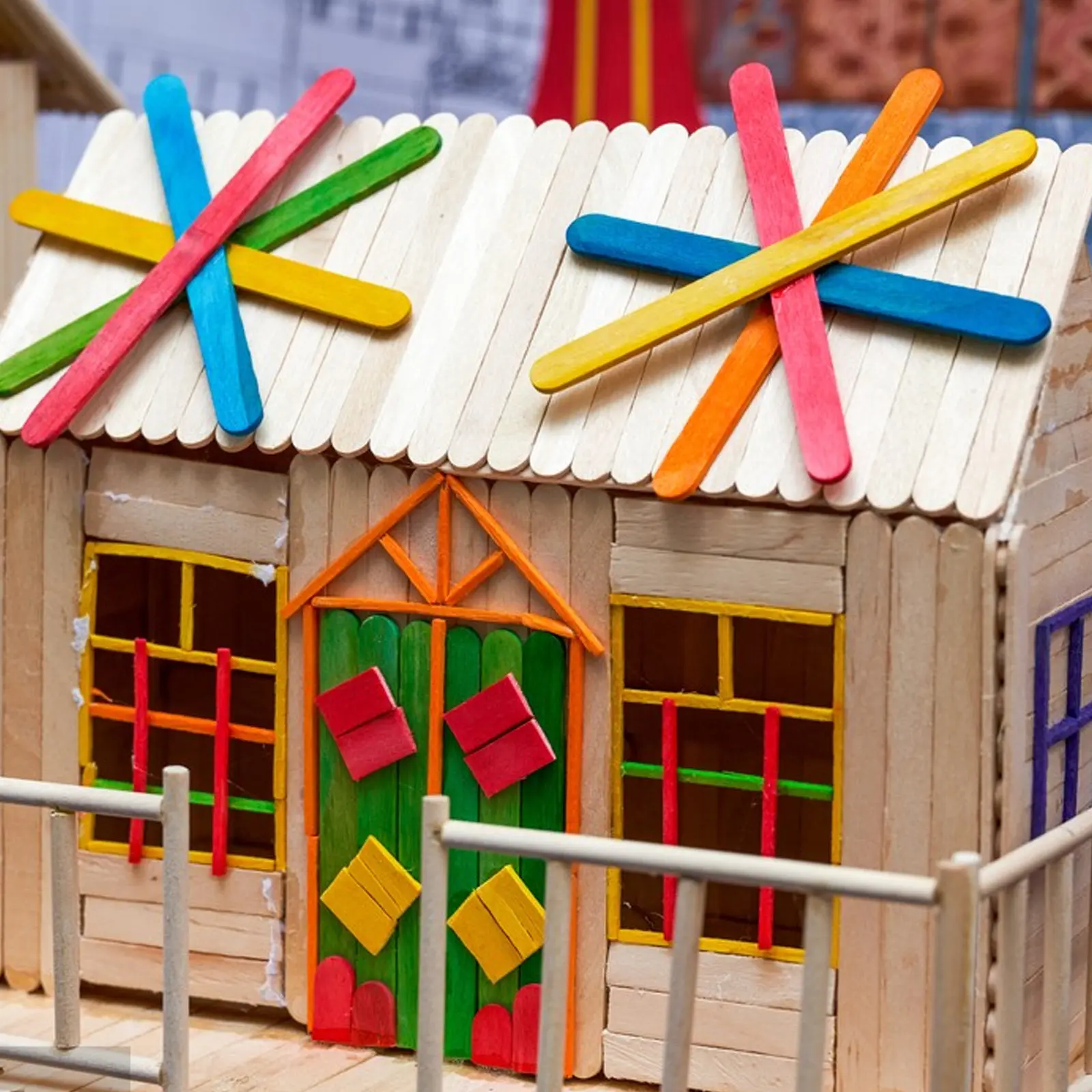 

200Pcs Vibrant Colored Wooden Popsicle Sticks Jumbo Size for DIY Craft Projects Classroom Art Supplies Stirring Mixing Wax