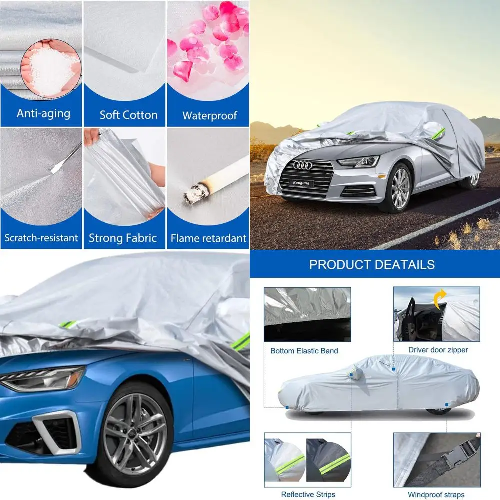 غطاء سيارة سيدان Audi A4 مكون من 6 طبقات مناسب تمامًا، حماية ضد الماء لجميع الأحوال الجوية، موديلات 2007-2025 #1